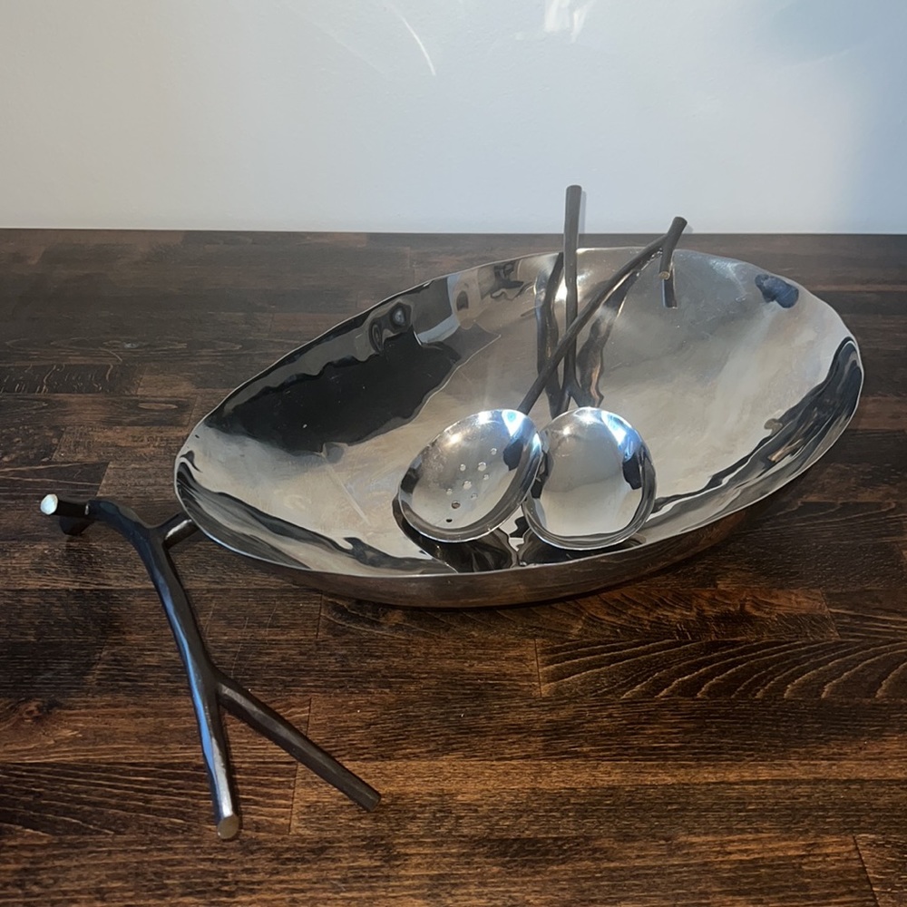 Michael Aram large Tray Serveware Antler branch set Signed